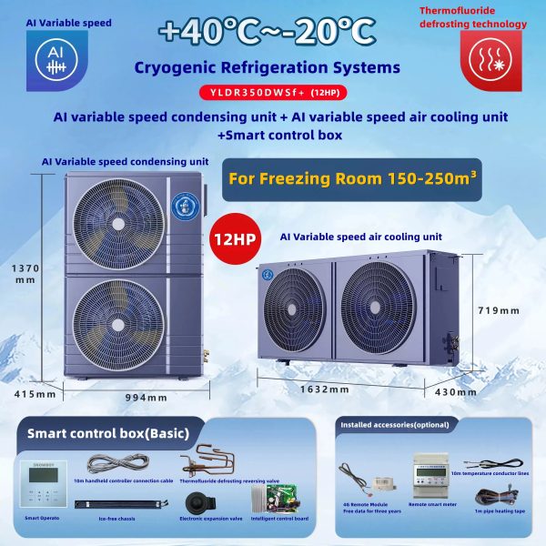 Walk-in Freezers Combo Refrigeration for Cold Storage Large YLDR350DWSf+12HP - Image 2